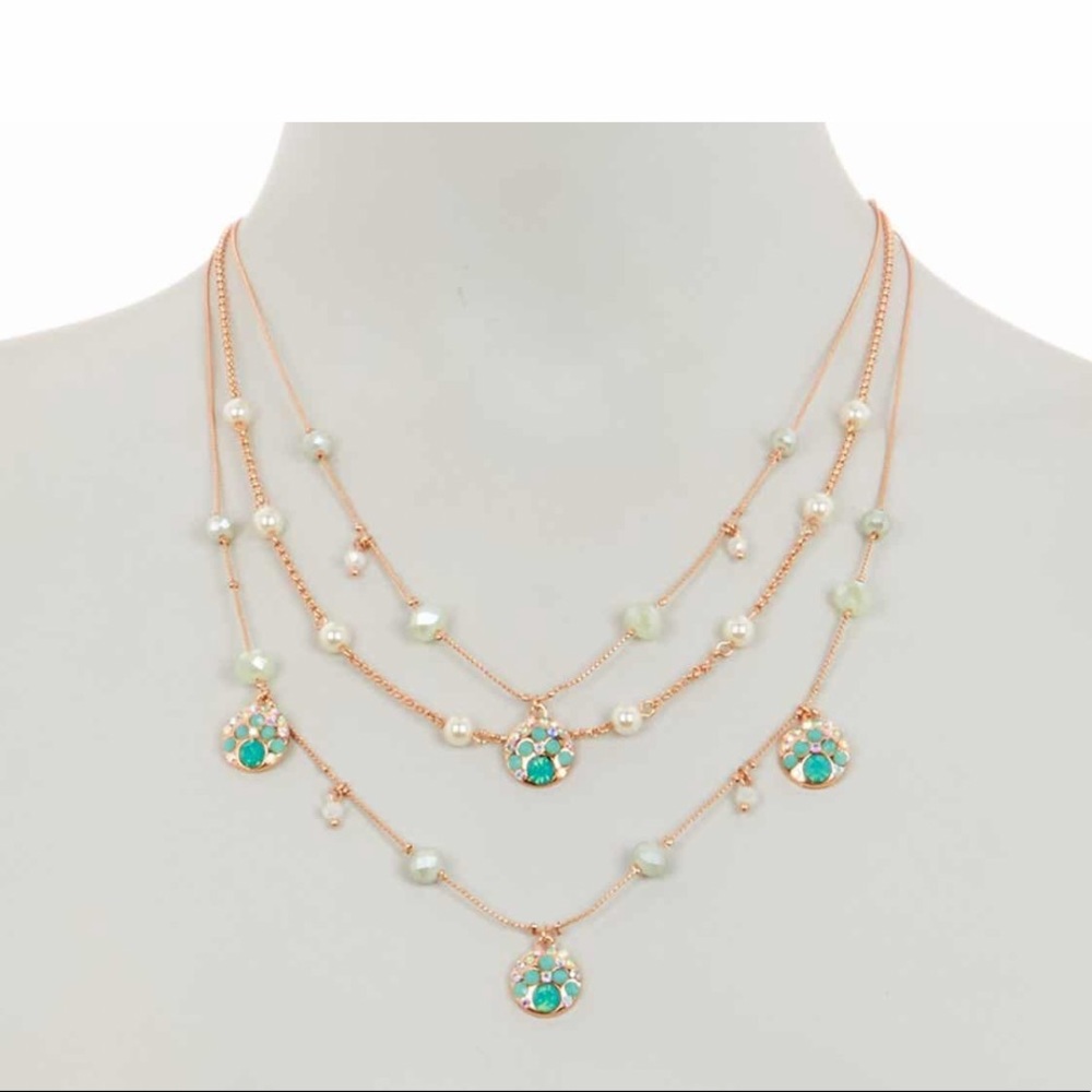 Betsey Johnson mint illusion necklace